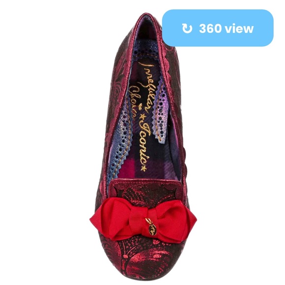 EU40 WIDE width Irregular Choice Kanjanka red metallic butterfly heels NWT/box - Picture 1 of 6